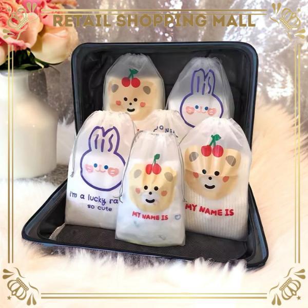 RSM Pouch Serut Organizer Karakter Kartun Travel Anti Air Tas Serut Plastik