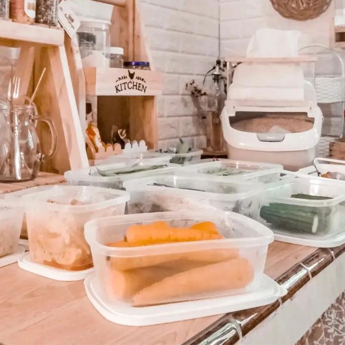 (BUNDLE) Container Oita Toples Lebaran Set isi 10pcs + 4pc Piring Persegi Plastic