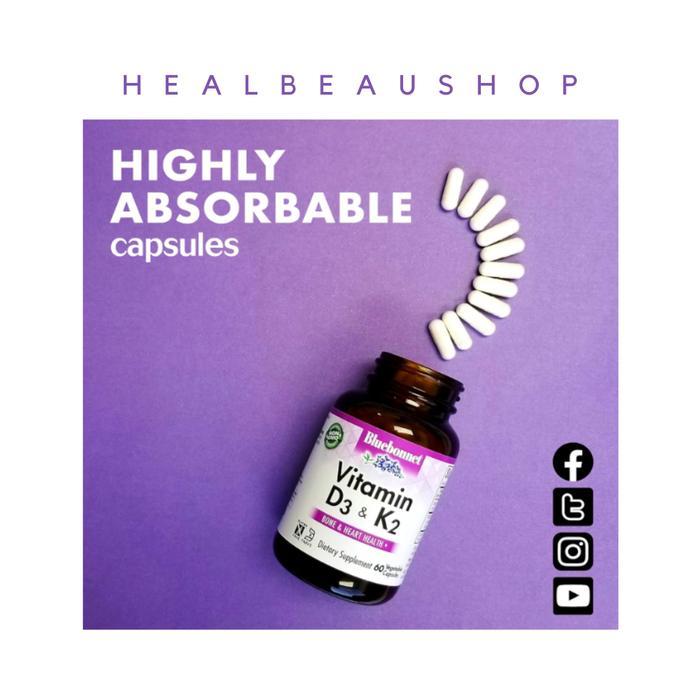 Bluebonnet D3 5000 Iu K2 100Mcg 60 Vcaps Vegan Halal Imunitas Jantung