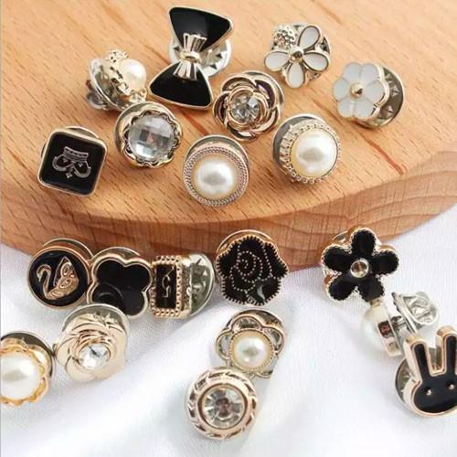 Accidental Pin Kancing Baju Cantik 10 pcs Black