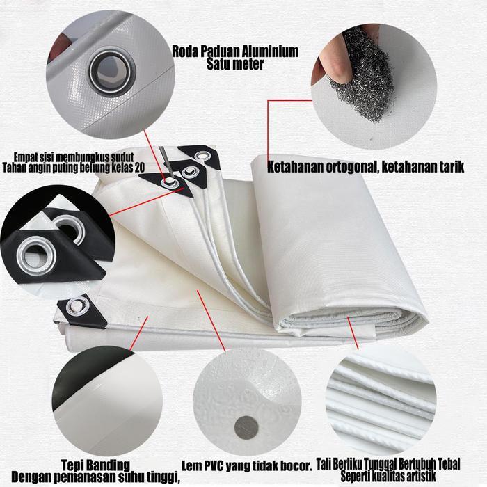 Material Terbaru Tahun 2025kain tenda putih terpal tenda terpal anti air dan panas 1x2 22 2x4 26 3x4
