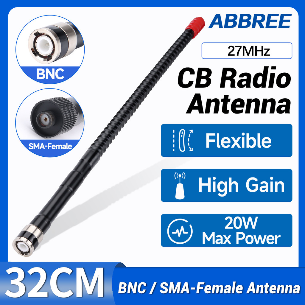 Abbree Cb Radio Antenna 27Mhz High Gain Sma-Female Whip Antenna For Quansheng Tk11 Rt-880G -88 -98