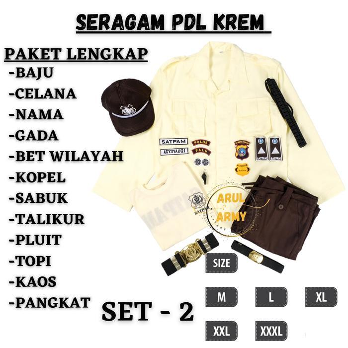 Seragam Satpam Terbaru 2025 Krem Paket Lengkap Seragam Security Satpam Cream Baju Satpam Keamanan