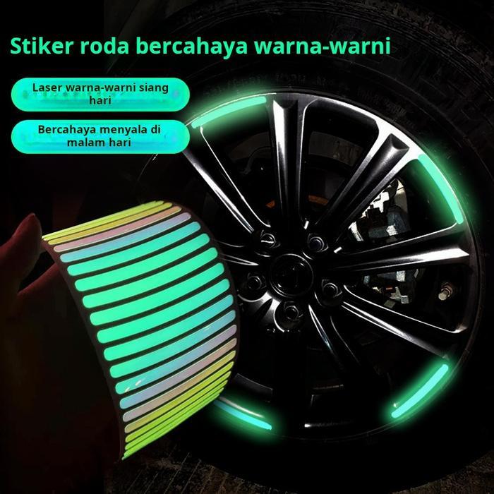 Pengguna baru mendapatkan diskon 10%Hub roda mobil reflektif warna-warni laser bercahaya ban
