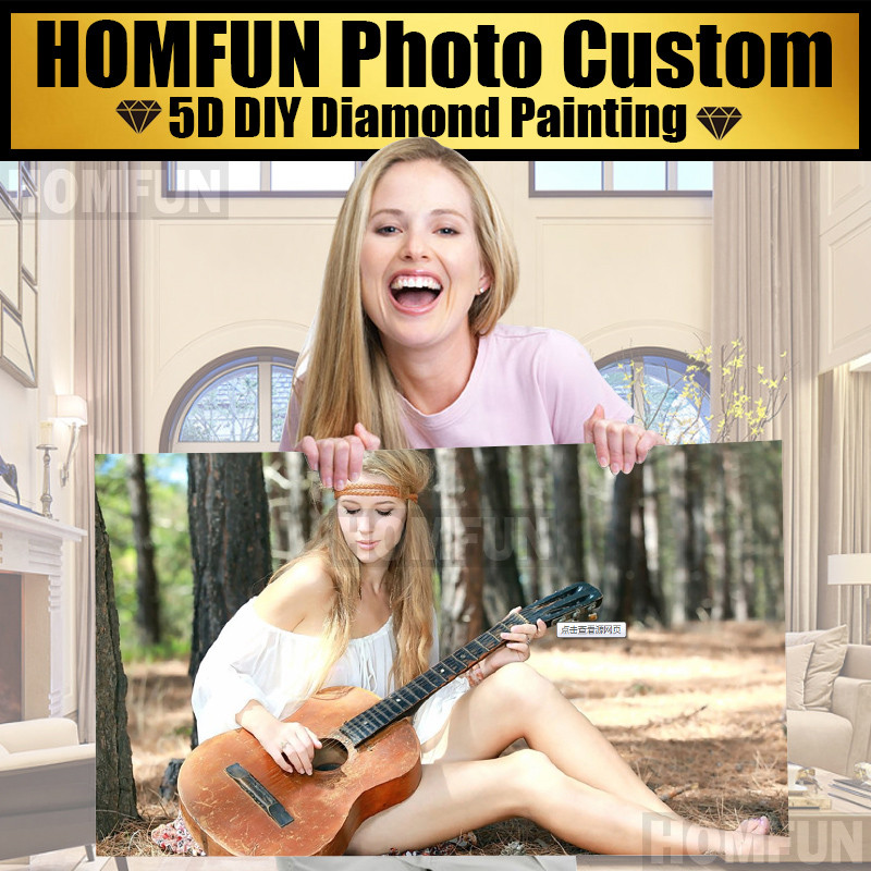 Homfun Photos Custom Make Your Own Diamond Painting Custom Full Drill Daimond 5D Diy Painting