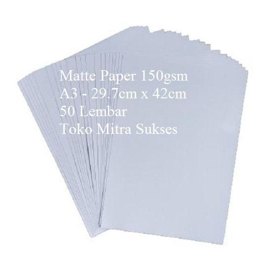 A3 Kertas Matte Paper 150Gram A3 Isi 50 Lembar