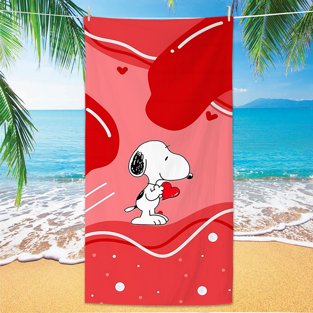 Snoopy Microfiber Beach Towel Cartoon Class A Beach Towel Summer Beach Towel Comfortable Beach Towel