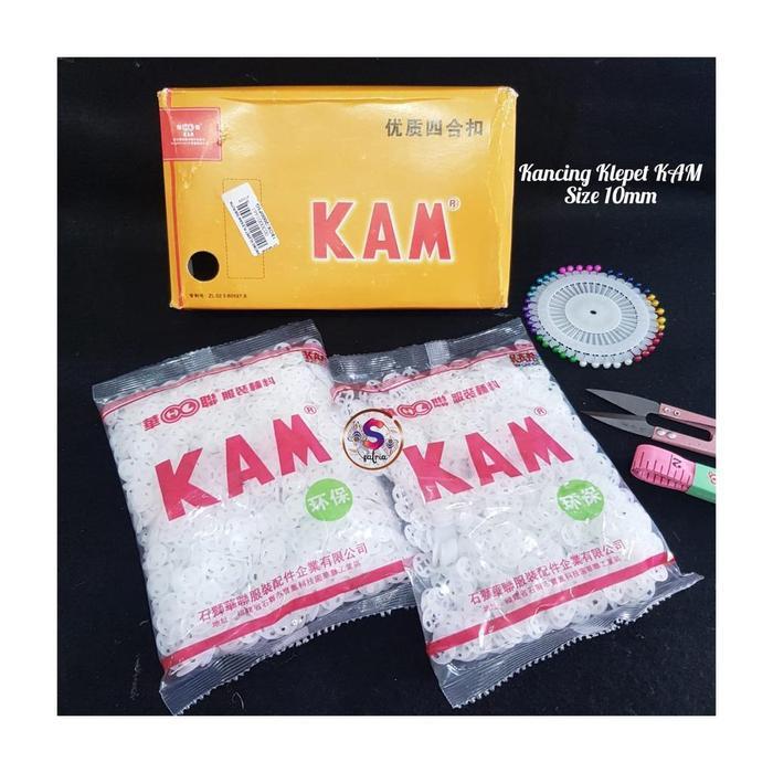 Kancing Kam / Kancing Cetet Jepret Snap Button Plastik Kam Putih 10Mm 1000 Pcs