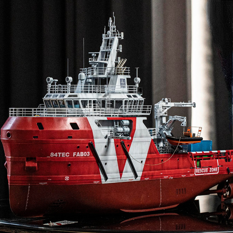 Rc Boat 1/72 Rescue Boat Fab Kit Edition 69Cm Rc Boat Diy Ship El Assembly Kit