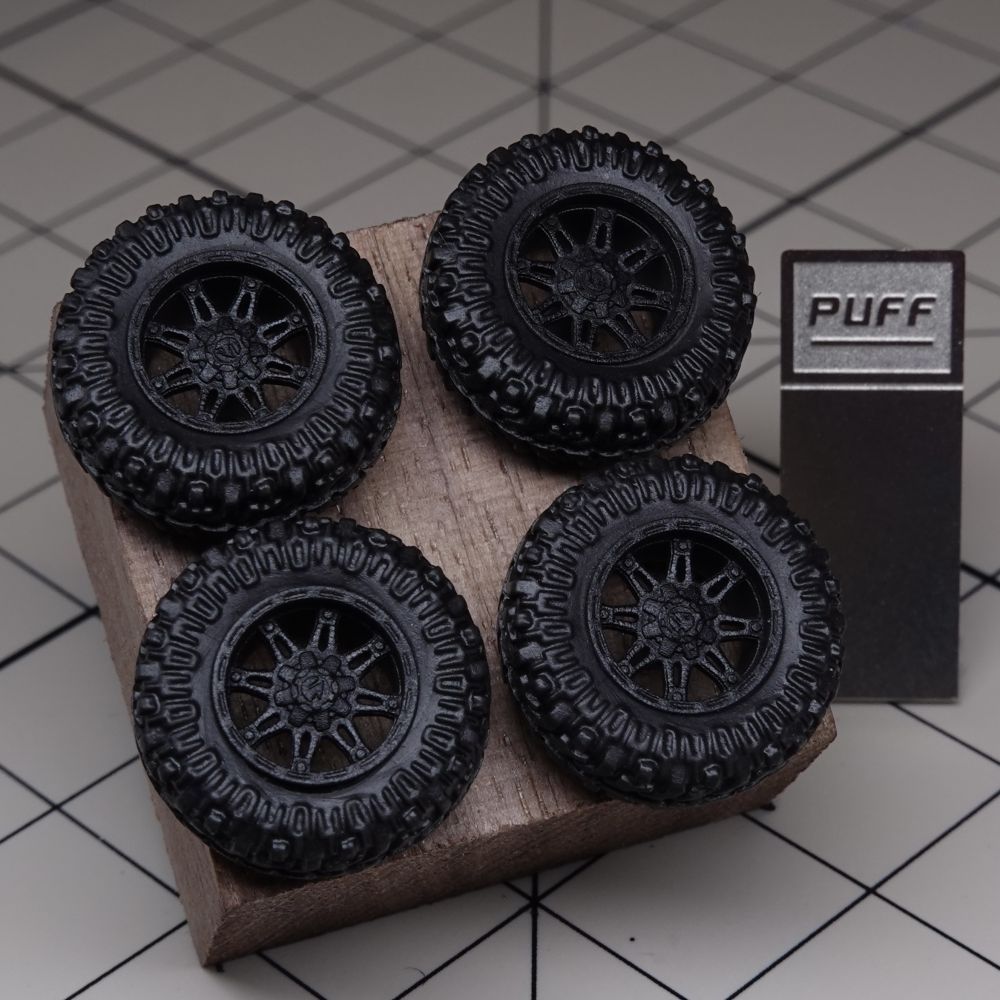 Puff 1/64 El Car Wheels All Terrain With Rubber Tires For El Sports Vehicle Hot Wheels Gt Tomica D:
