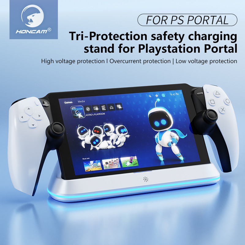 Honcam Charging Dock Station For Portal 7 Rgb Light Es Console Charger Stand With Tri-Protection