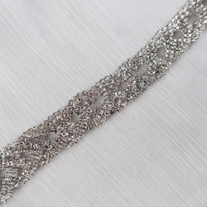 Payet Rangkai Mutiara Swarovski Mewah Rantai Kristal Premium