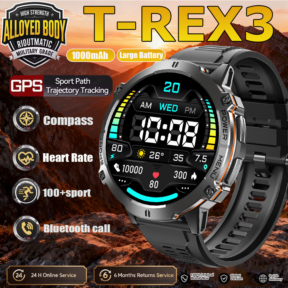 2026 Newly upgraded GPS Military Sports Smart Watch 1000mAh 1.7-inch AMOLED Compass Altimeter Call