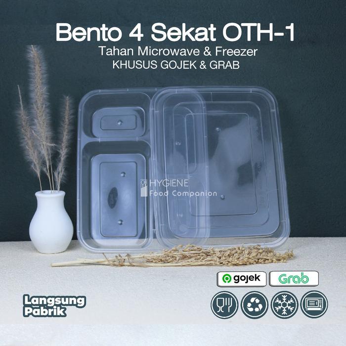 Thinwall Bento Sekat 4 Dome - Food Container Bento Thinwall Premium