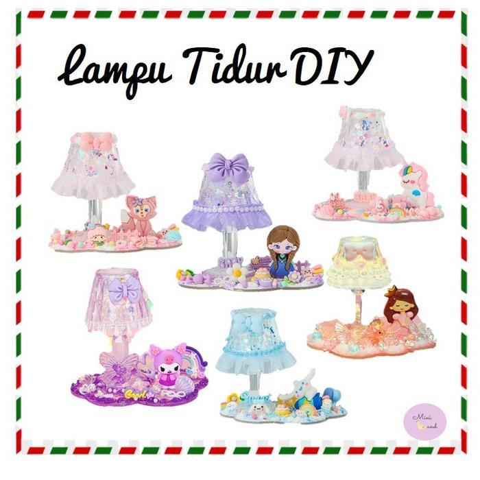 DIY Dekor Lampu Meja/ Set Dekor Cream Kit/ Lampu Meja Dekor Cream Clay/ Lampu Tidur DIY Hiasan/