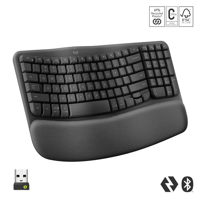 Logitech Wave Keys Wireless Bluetooth Egonomic Keyboard Ergo