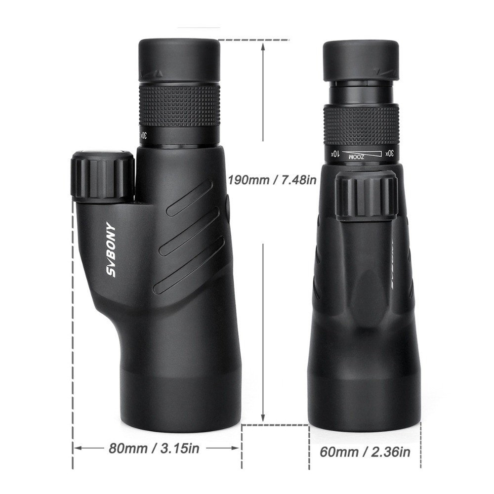SVBONY 10-30X50 ZOOM MONOCULARS BAK4 PRISM FMC IPX7 WATERPROOF HIGH MAGNIFICATION TELESCOPE SV45