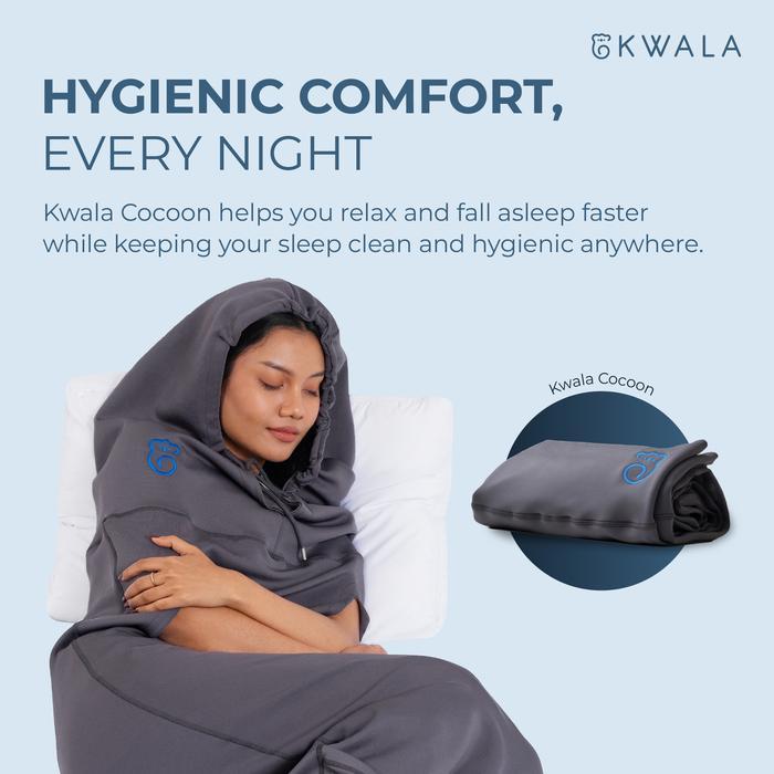 Kwala Holiday Deep Sleep Kit Eyemask Penutup Mata Tidur 100% Block Light Sleeping Mask Earplug