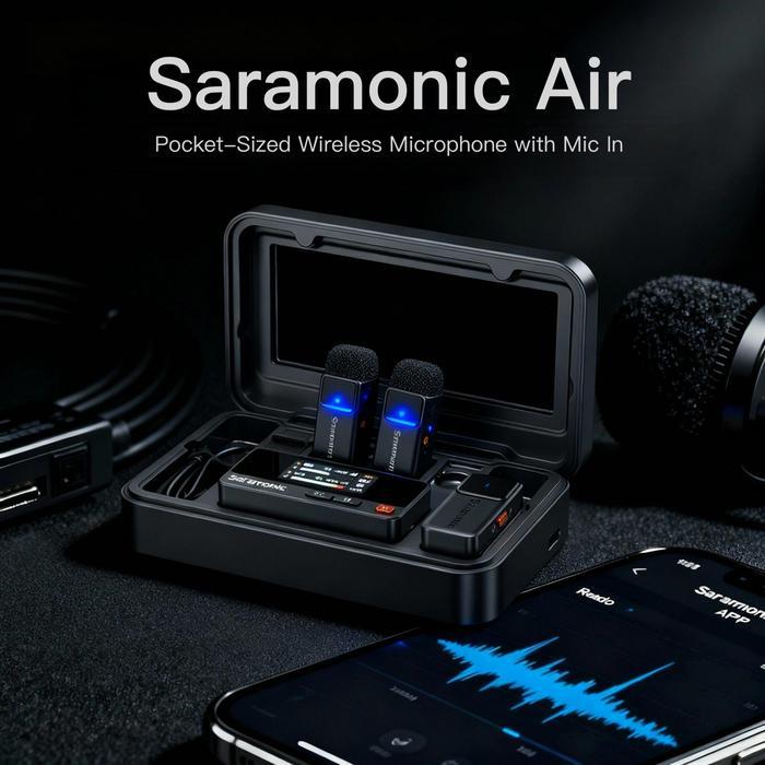 Best Seller Saramonic Clip On Wireless Mic Kamera/Handphone Vlog Live Konten Noise Canceling Air