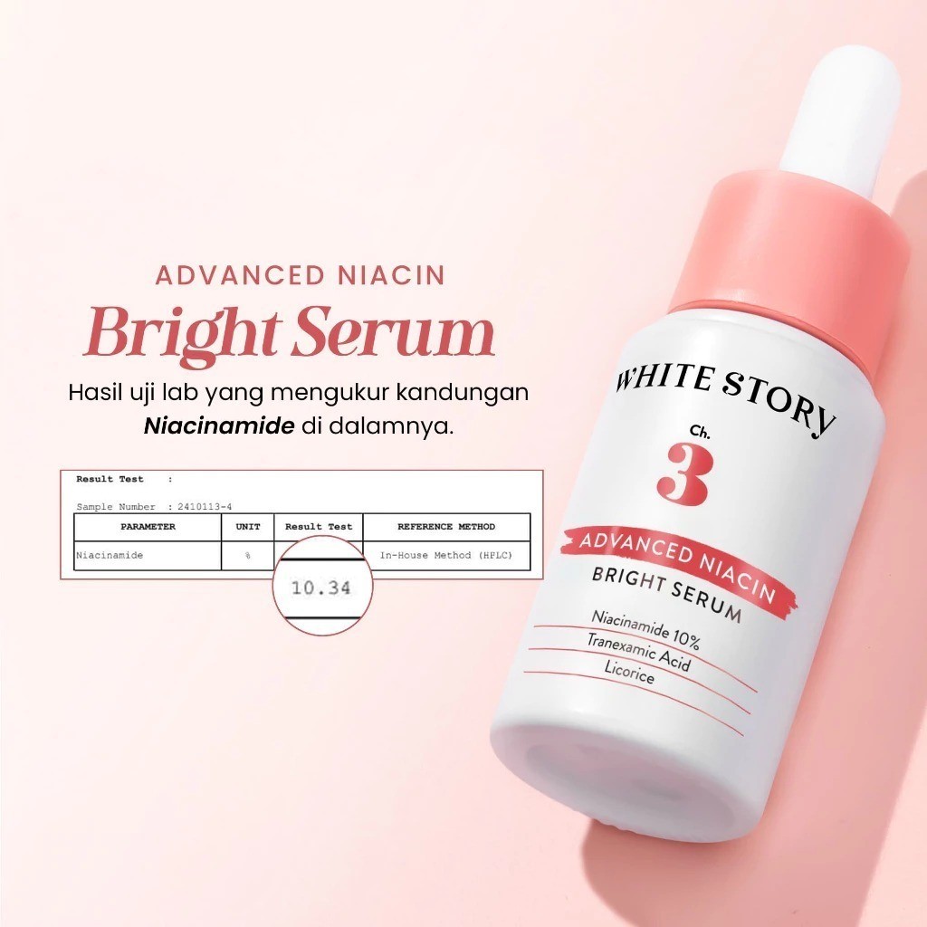 White Story Brightening Serum Niacinamide 10% Licorice Pencerah Wajah Glowing Samarkan Noda Hitam Be