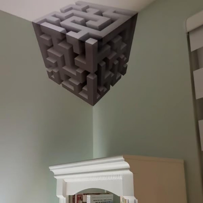 3d Illusion Wall Sticker Waterproof Removable Corner Decal Creative Optical Illusion Maze Cube Wall