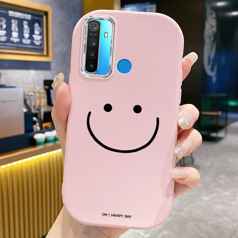 Casing Hp Untuk Realme 5 5i 5s 6i C3 C3i Case Casing Senyum kematian pola Kesing HP Cesing bulat gem