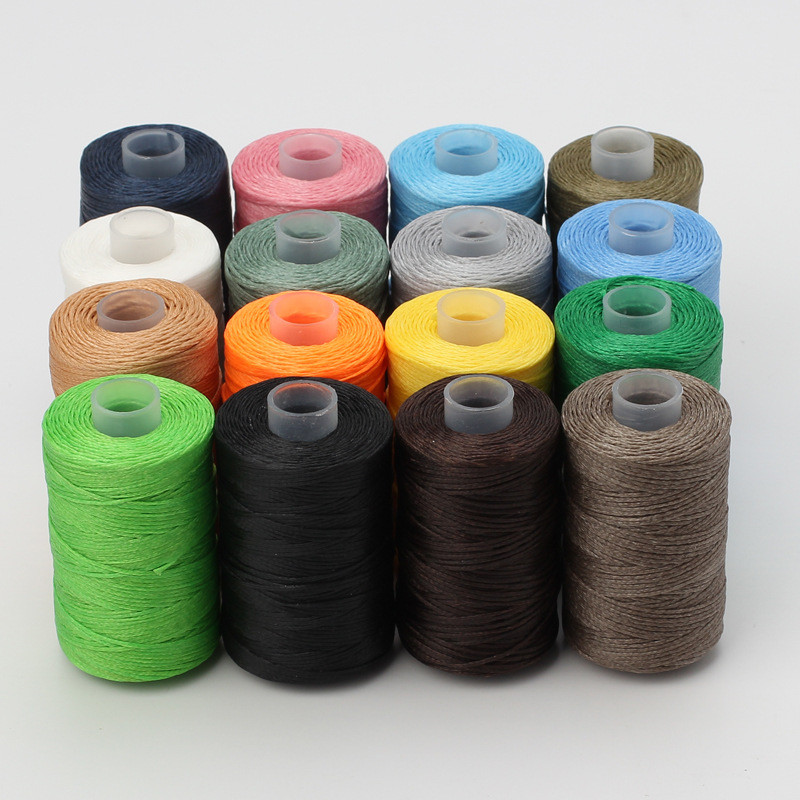 100M 150D 0.8mm Flat Waxed Sewing Line Thickness Waxed Thread For Leather Waxed Cord For Leather Cra