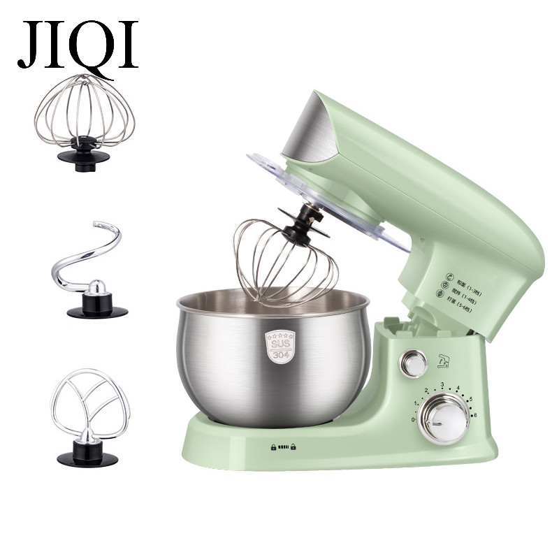 Diskon JIQI Stainless Steel Electric Chef Stand Food Mixer Automatic Whisk Eggs Beater Cream Blender