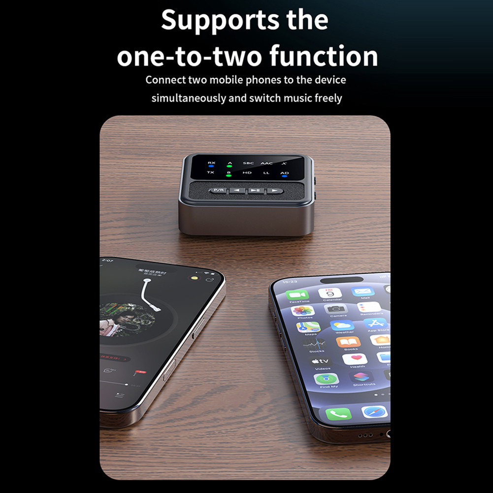 Bluetooth-Compatible Transmitter Receiver LED Display Wireless Audio Transmitter Wireless BT