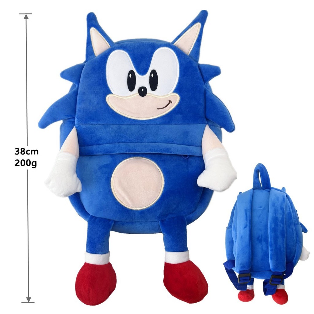 Plush Backpacks Children's Sonic Backpack Plush Toys Sonic the Hedgehog Schoolbag Doll Kindergarten