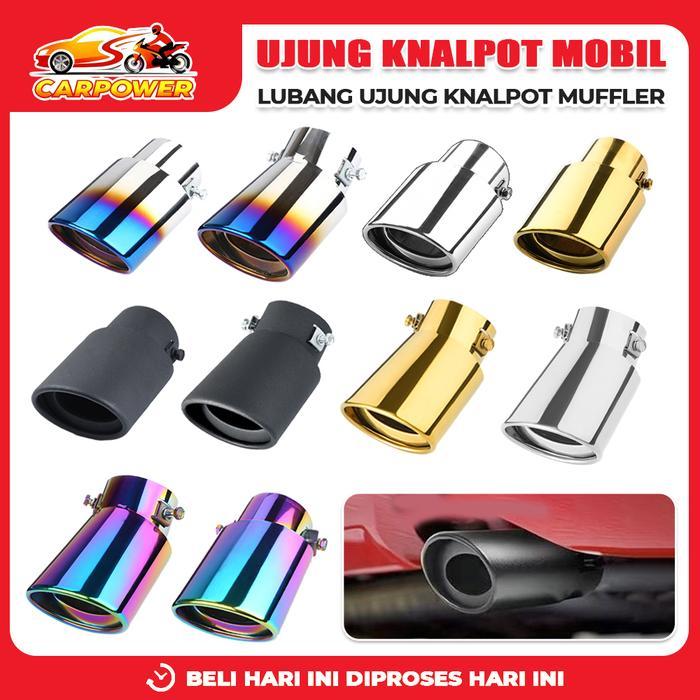 Ujung Pipa Knalpot Mobil Aksesoris Mobil Ujung Pipa Knalpot Mobil Universal 2 Tipe Berkualitas