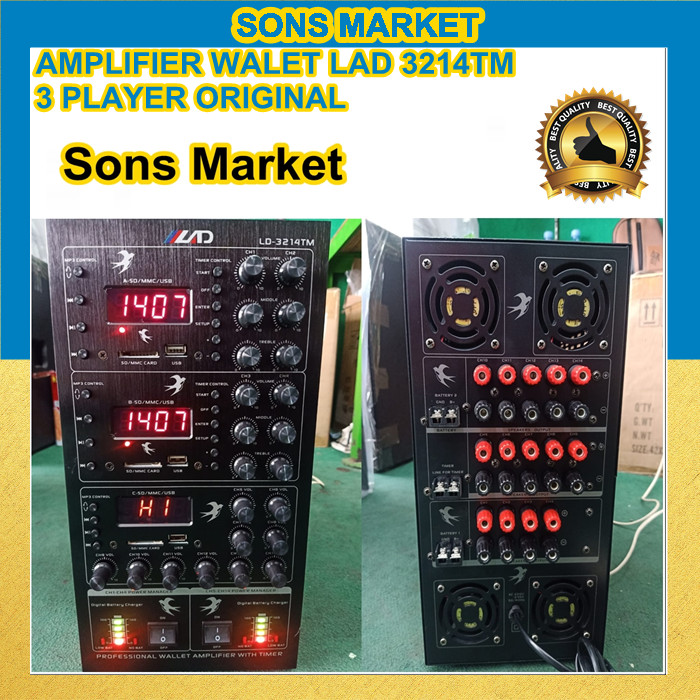 AMPLIFIER WALET LAD AMPLI WALET 3214TM / LB-3214TM 3 PLAYER ORIGINAL
