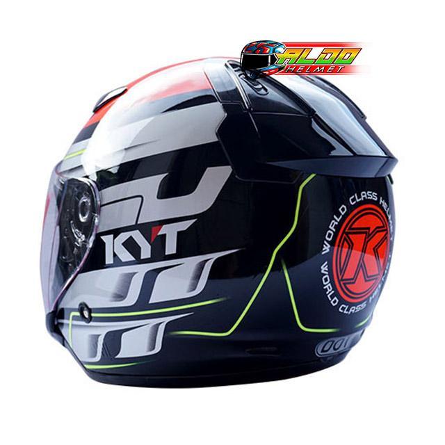 HELM KYT DJ MARU MOTIF #13 BLACK RED FLUO YELLOW #HELM KYT ORIGINAL #KYT HALFACE CEWEK COWOK