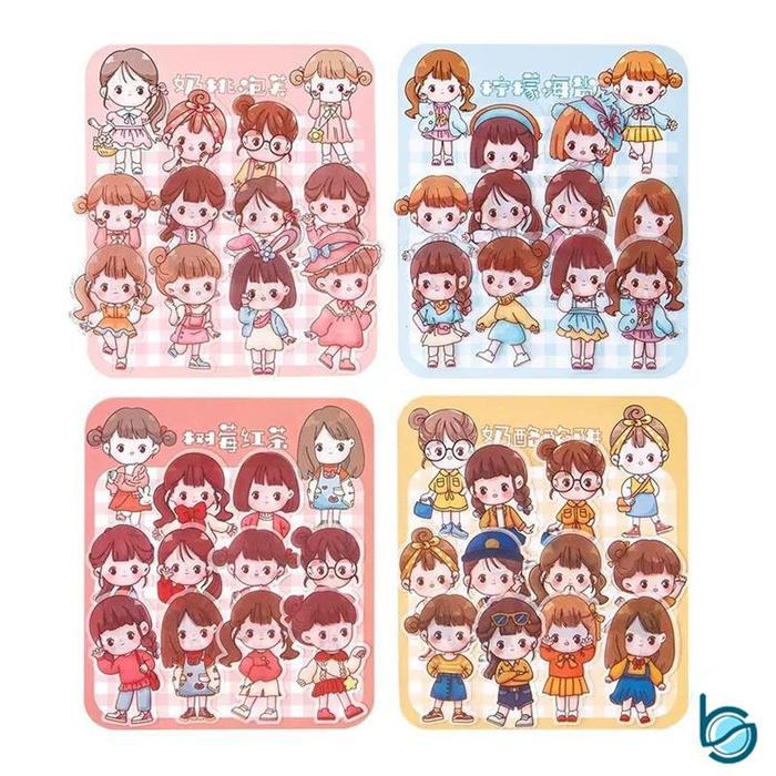 Stiker Gadis 40PCS/Bag cute girl sticker /40 Lembar Stiker Lucu Dekorasi Handbook Scrapbook DIY -
