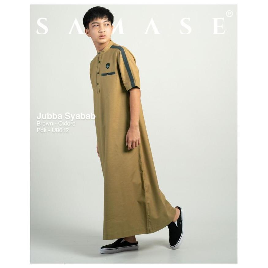 Stok Baru SAMASE Jubba Syabab U061 Lengan Pendek Jubah Baju Gamis Anak Remaja Laki LakiTerbaru