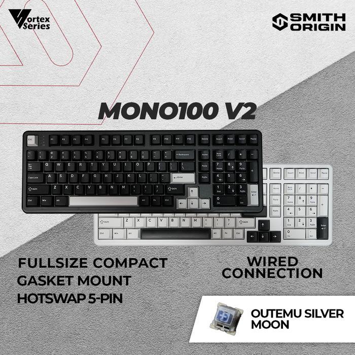 Vortexseries Mono 100 V2 Mono Series V2 Wired Gasket Mount Hotswappable Universal 3 - 5 Pin