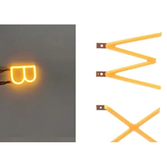 English Letter Filament COB LED Filament DC3V Candle Edison Yellow Diodes Party Decoration Light Acc