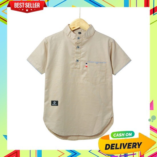Baju Koko Kurta Anak 3-12 Tahun Katun Atasan Muslim Santri Pakistan Modern Baju Kemeja Koko Anak Len