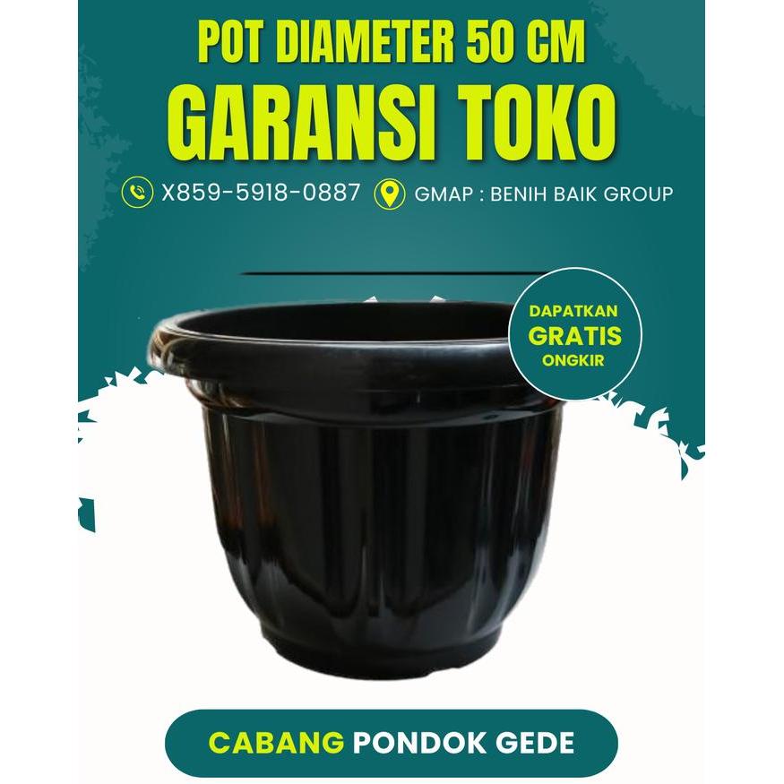 Lokasi Pondok Gede Grosir Pot 50 cm hitam bunga tambulapot