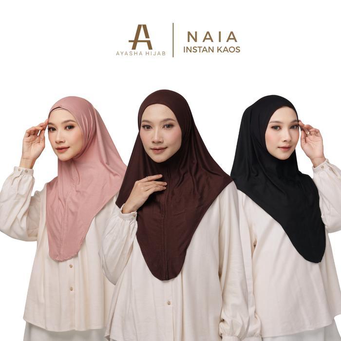 Ayasha Naia Hijab Instan Kaos Rayon Non Pet hijab bergo non pet hijab instan Hijab instan non pet