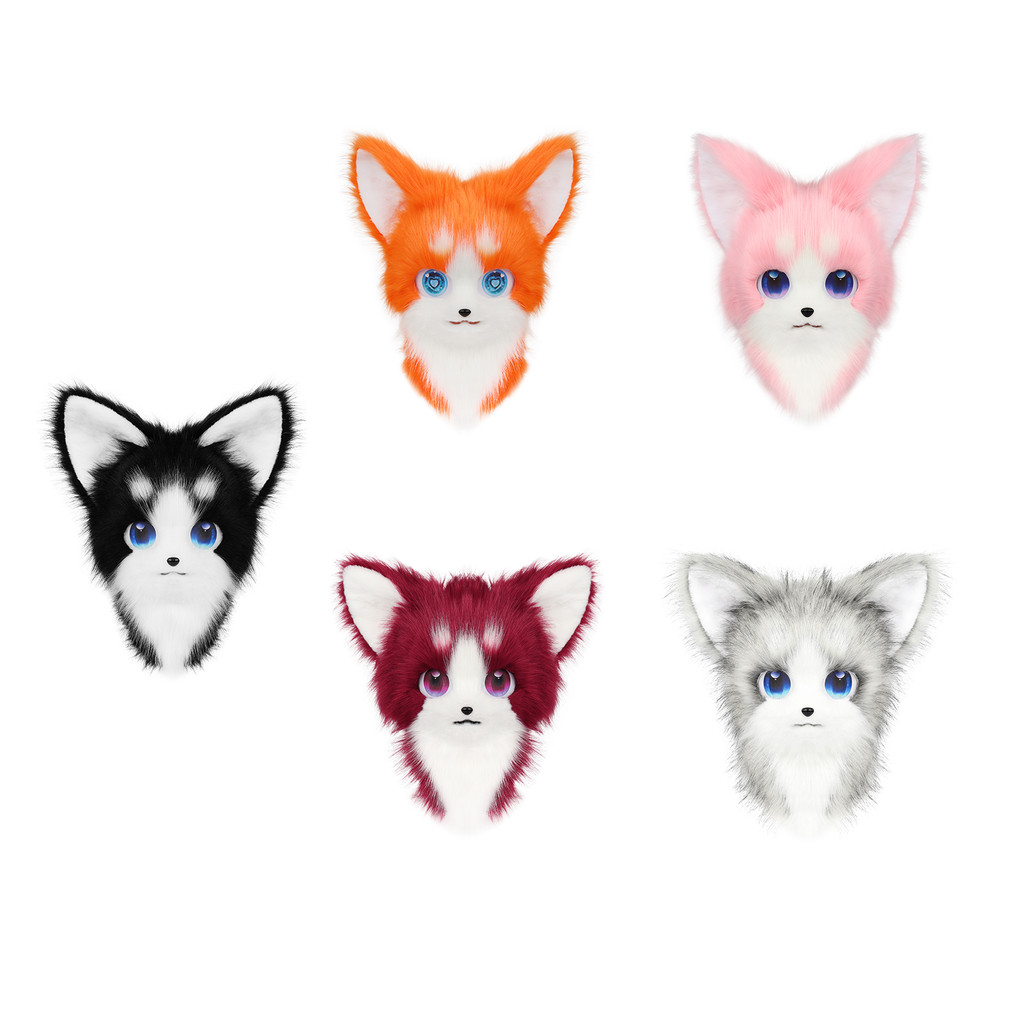 Animal Furry Fursuit Head Mask Cat Fox Mask Costume Pro For Halloween Cosplay Party