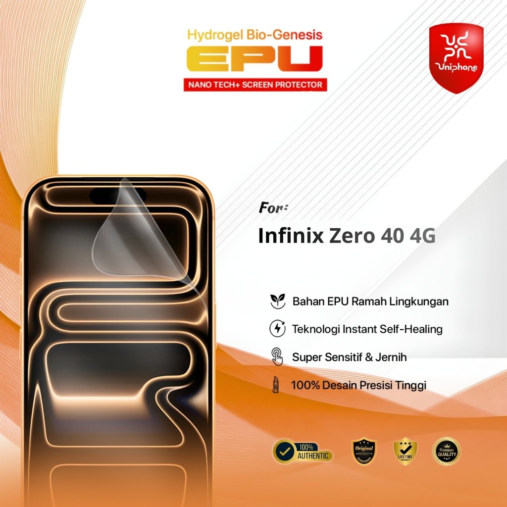 UniPhon BIO-HYDRO EPU Hydrogel Anti Gores for Infinix Zero 40 4G Top-Tier Anti Scratch Invisible Cla