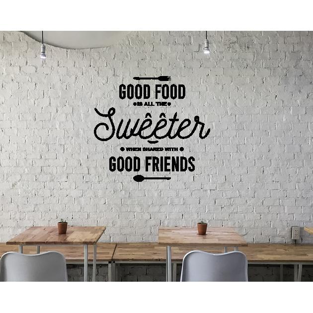 WallStiker Good Food Hiasan Dinding Kaca Dapur Ruang Makan Sticker Caf