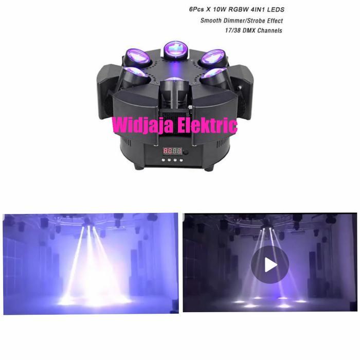 1511856 LAMPU MOVING SPIDER 6 MATA LIGHTNING PANGGUNG NRFTFD