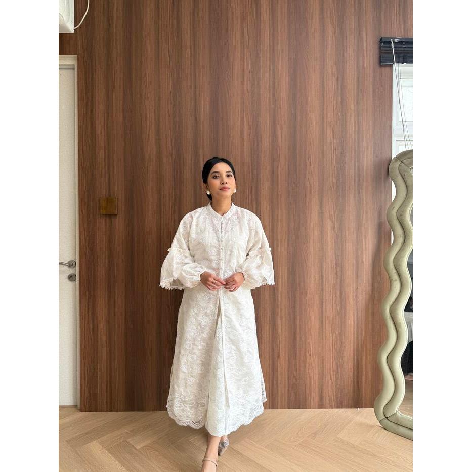 MINEWEAR - KHAI RAYA ABAYA - ABAYA REGULER/JUMBO WANITA BROKEN WHITE