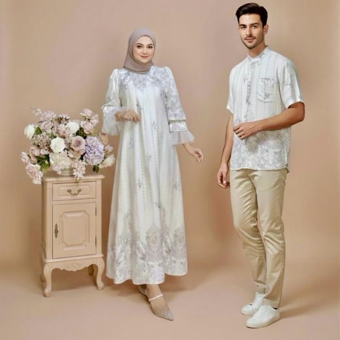 READY (Pre Order)Glenca Set Couple Gamis & Koko Jacquard Mix Tile Raya Series 2026 G00D QU4LITY