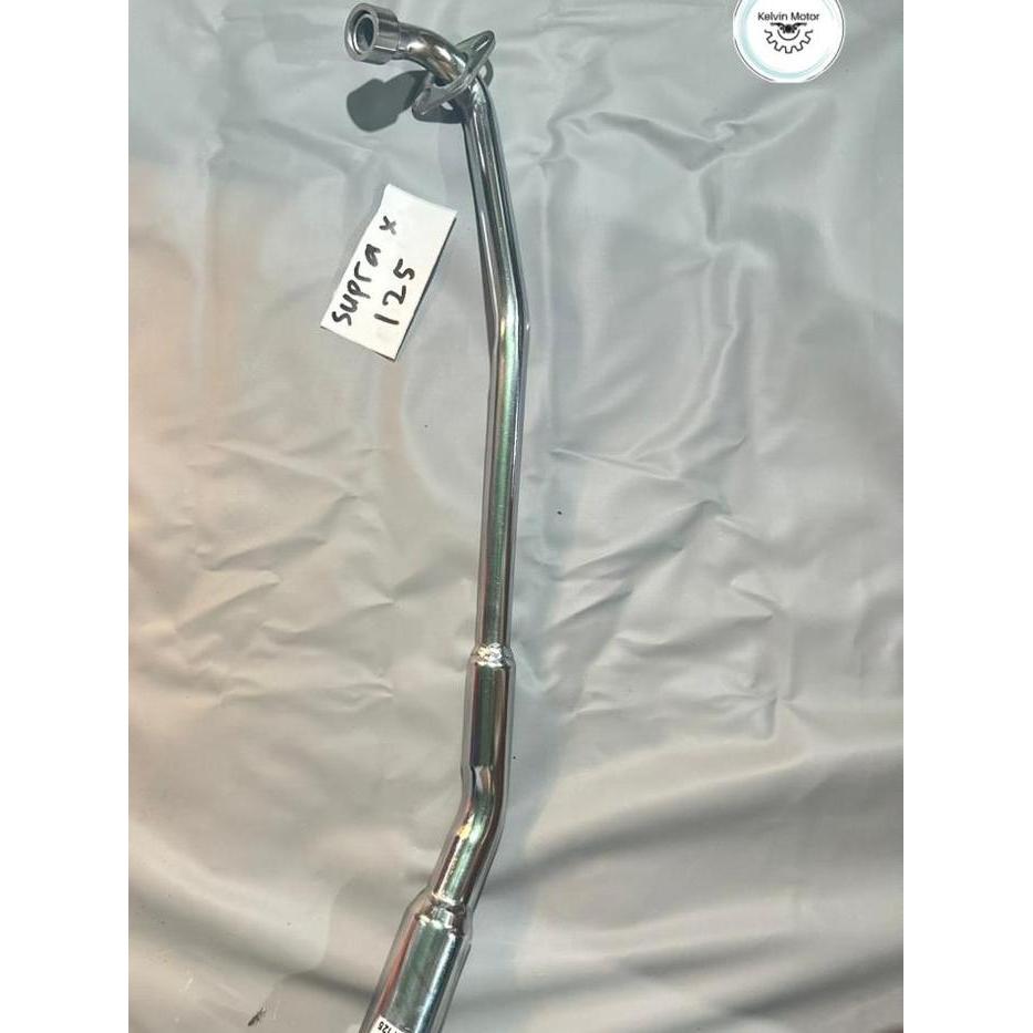 LEHER KNALPOT SAMBUNGAN KENALPOT SUPRA X 125 BATMAN PNP STAINLES BAHAN BESI CHROME DIAMETER STANDAR