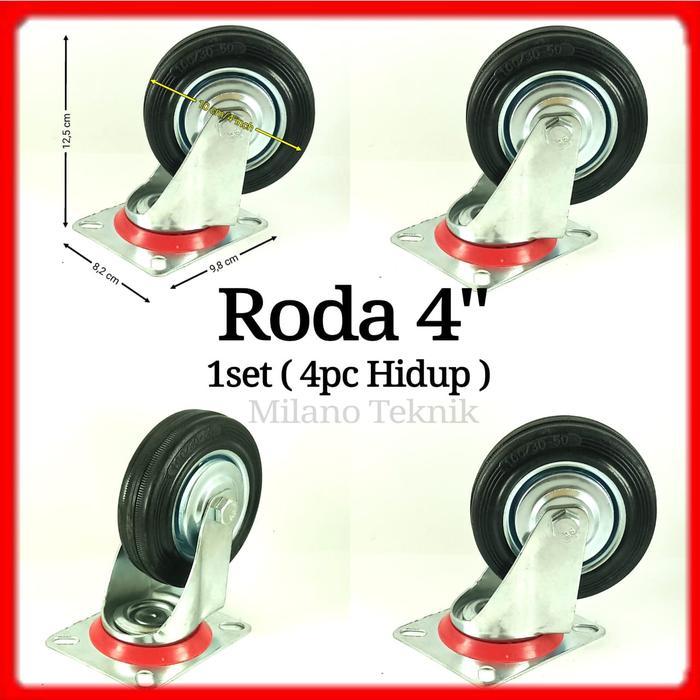 Roda Troli 4 Inchi 1Set4Hidup Roda Karetetalasegerobaktrolley 4Inchi Terbaru 