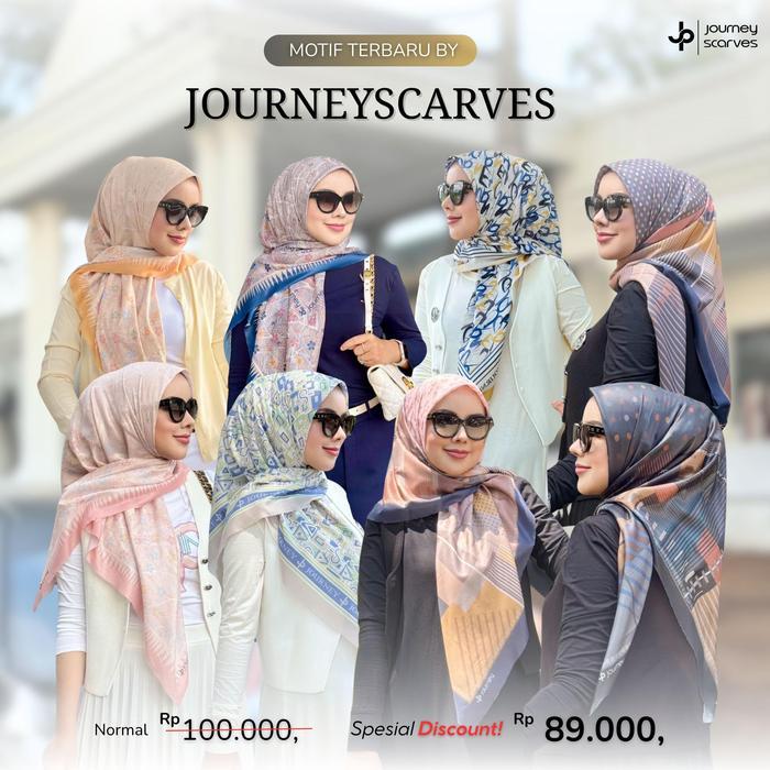 Journey Scarves Reguler Terbaru Jilbab Square Bahan Voal Ultrafine Shiny