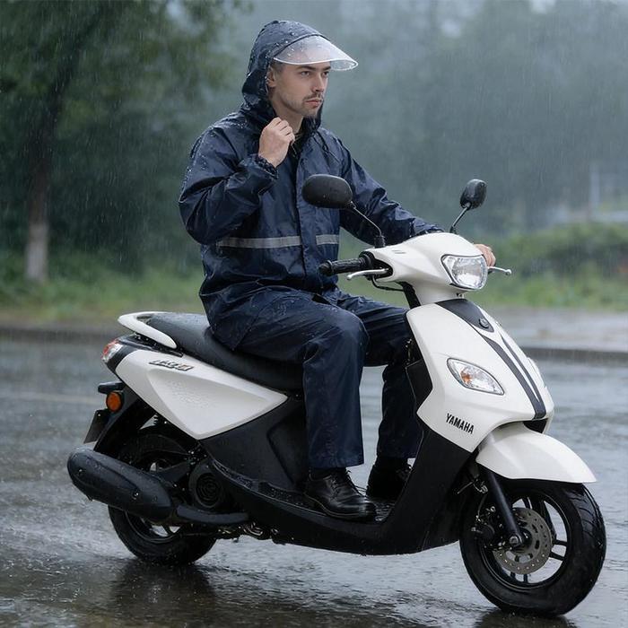 Jas hujan Jas hujan seluruh badan terpisah, jas hujan bersepeda kain Oxford tebal dan tahan angin,